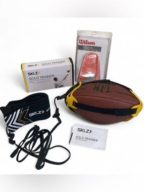 Football Training Bundle Wilson Kicking Tee SKLZ Pass Punt Trainer New